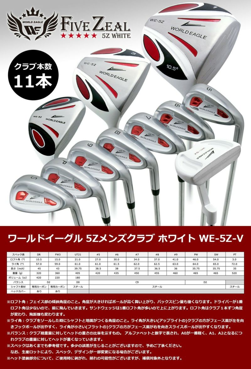メンズ ゴルフセット 11本 WORLDEAGLE WE-5Z