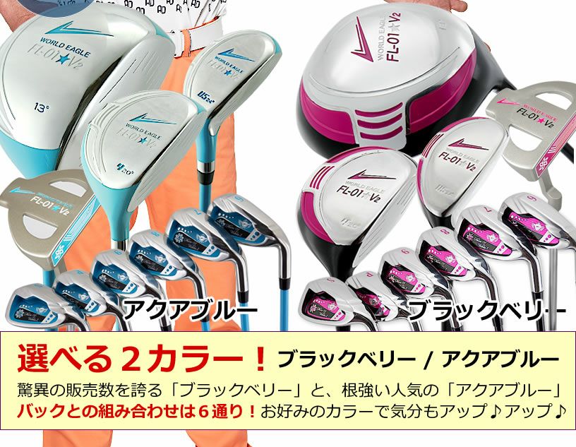 ワールドイーグル FL-01☆V2 レディース 13点（10本）クラブセット 