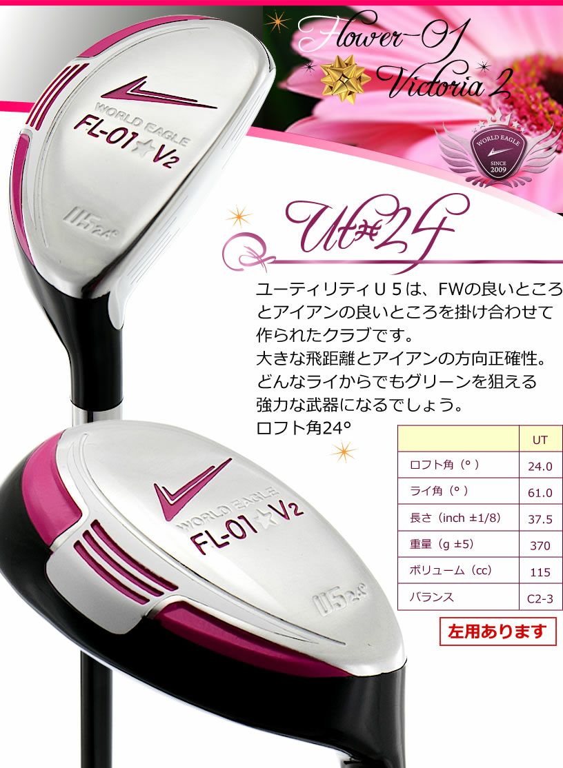 ワールドイーグル FL-01☆V2 レディース 13点（10本）クラブセット 