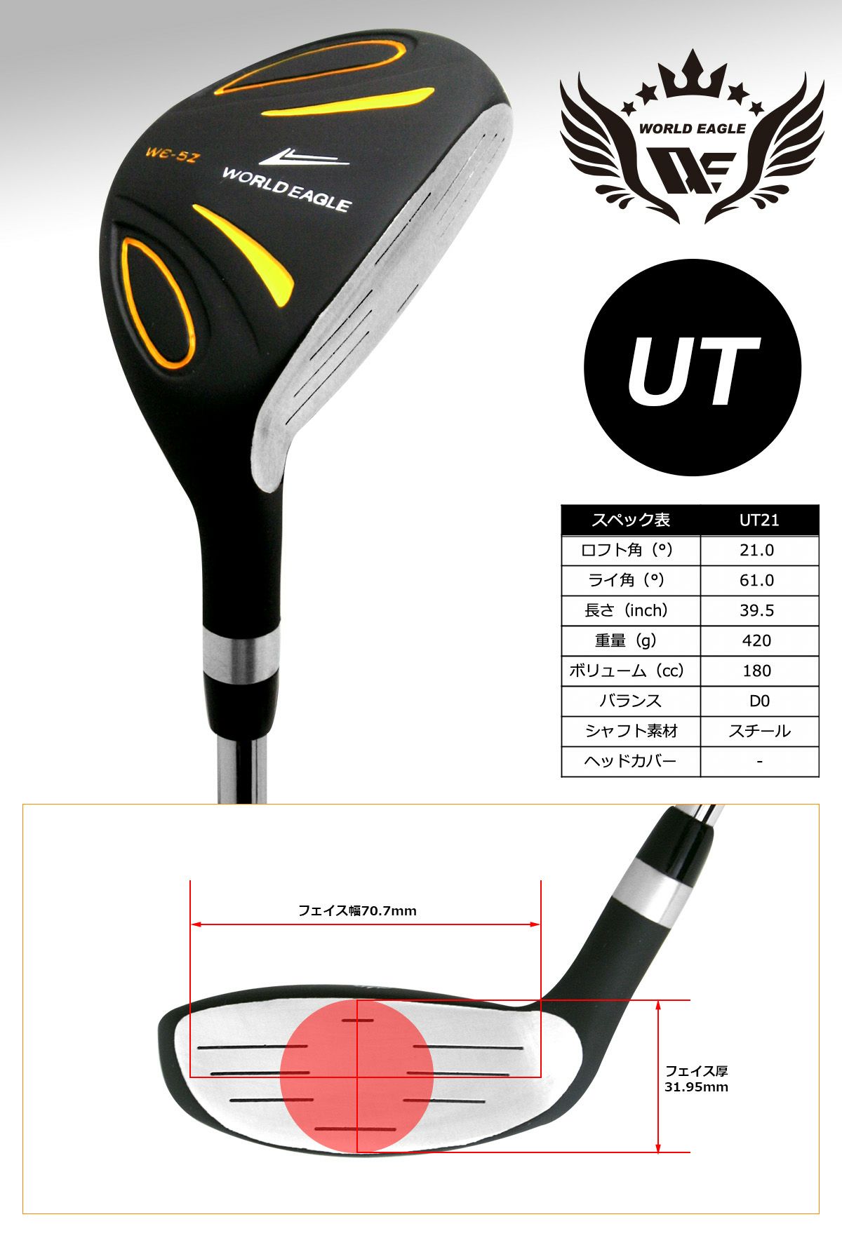 ワールドイーグル WE-5Z ブラック メンズ 13点（11本）クラブセット  