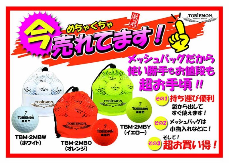 飛衛門 ゴルフボール12球入り メッシュバッグ 【IR】