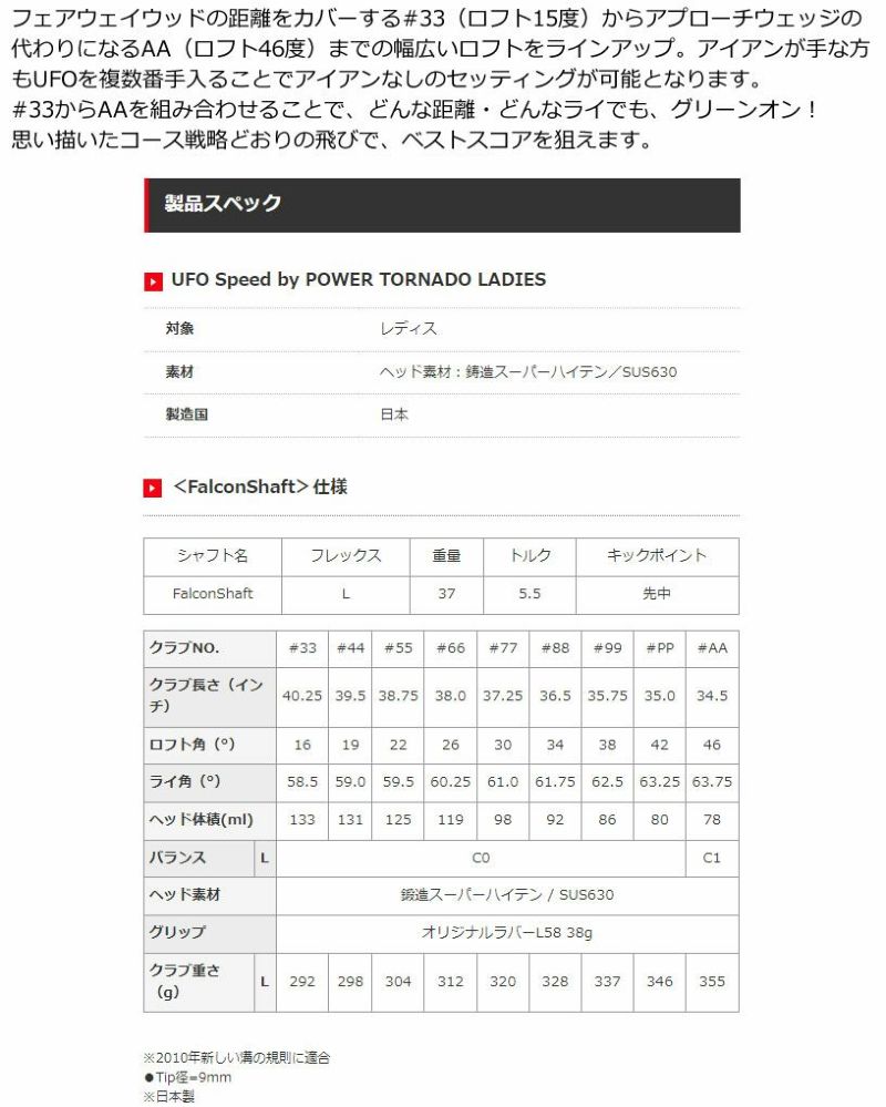 キャスコ UFO Speed by POWER TORNADO ユーフォ―スピード レディース