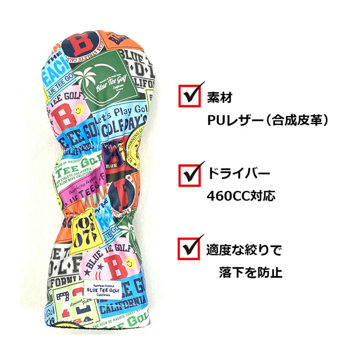 BLUE TEE GOLF  ブルーティーゴルフ ワッペン柄 ヘッドカバー HC-035